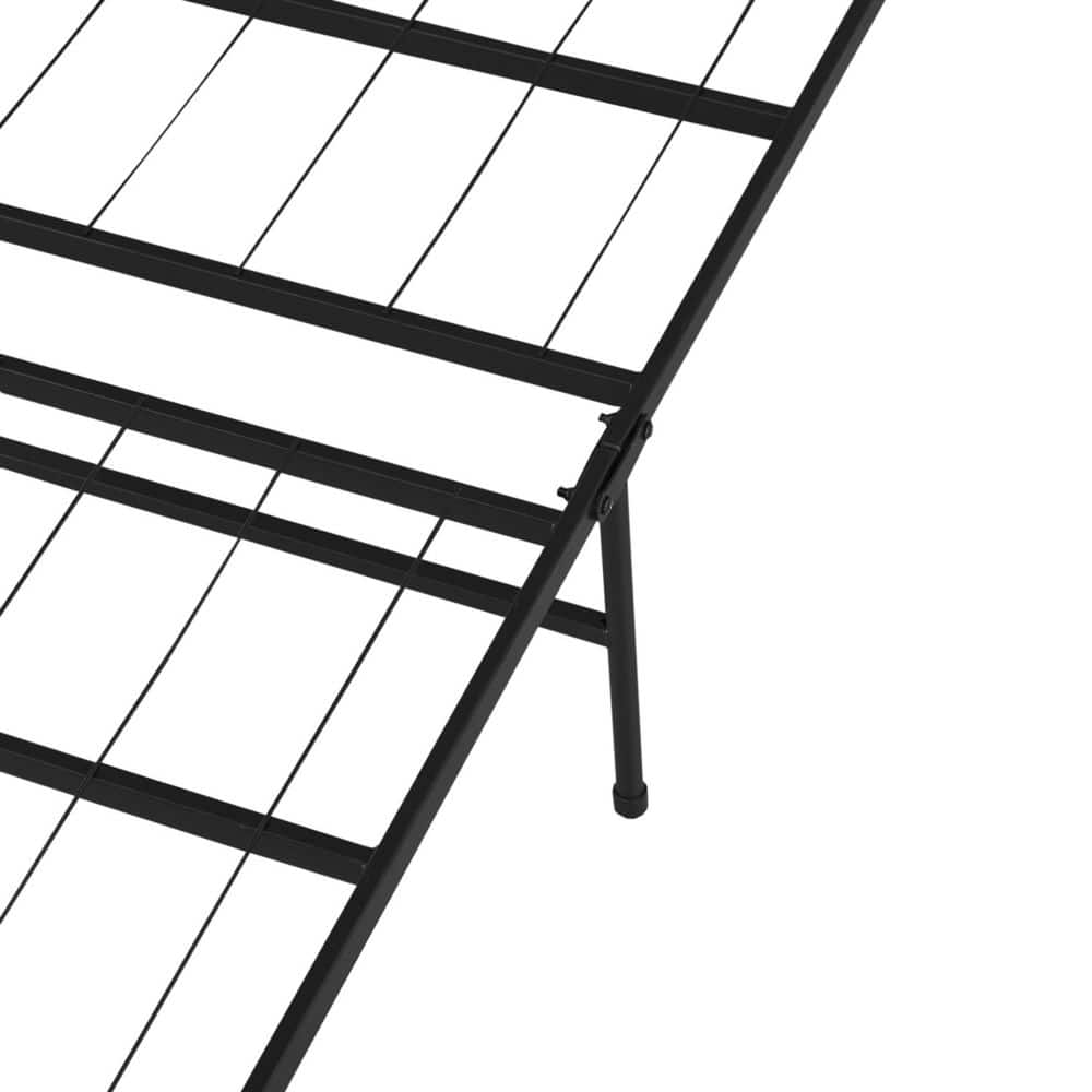 idealBase 14" Foldable Metal Platform Bed Frame - Mattress Foundation - Box Spring Replacement by Naomi Home-Bed Size:Twin,Color:Black