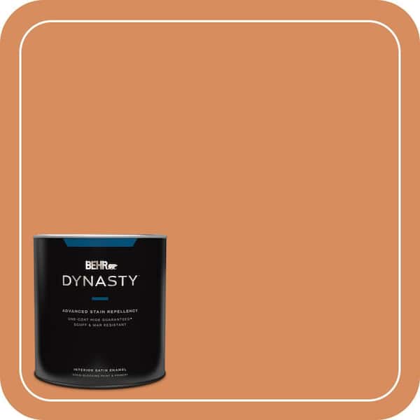 BEHR DYNASTY 1 qt. #M220-6A Blazing Autumn Satin Enamel Interior Stain-Blocking Paint & Primer