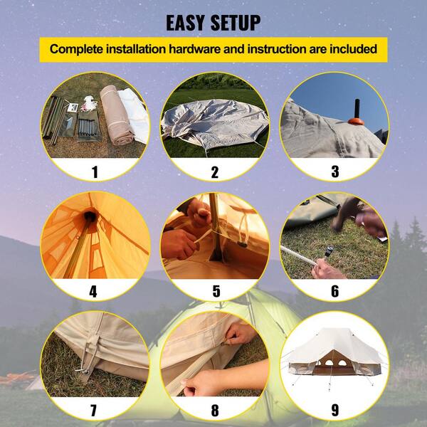 SKYSHALO 6 m Bell Tent 19.7 ft. x 13.1 ft. x 9.8 ft. Yurt