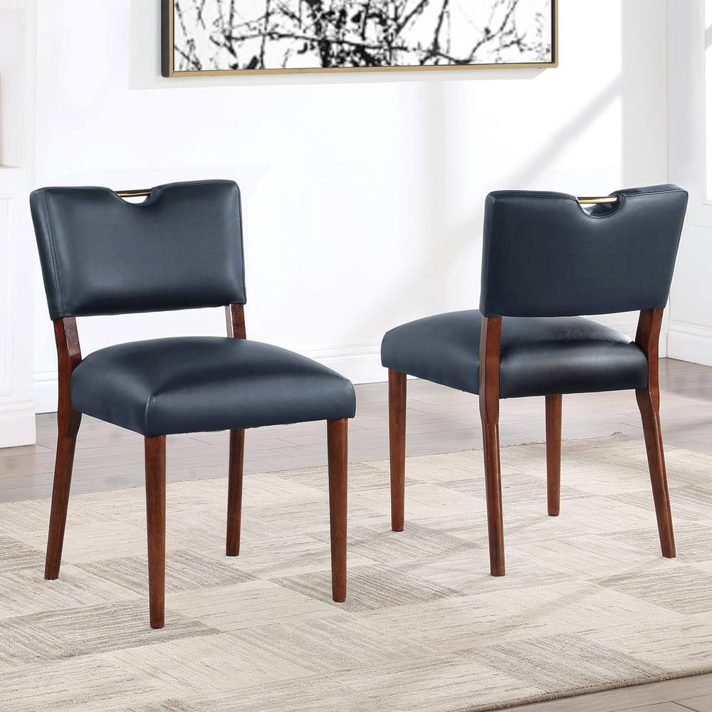 Bonito Midnight Blue Faux Leather Upholstered Dining Chair - Set of 2 ...