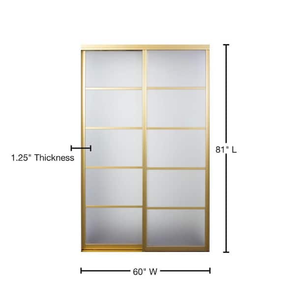 Contractors Wardrobe 60 in. x 81 in. Silhouette 5-Lite Satin Gold