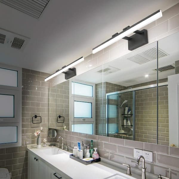 31.5 in. 1 Light Black LED Vanity Light Bar with Dimmable 5500K Light