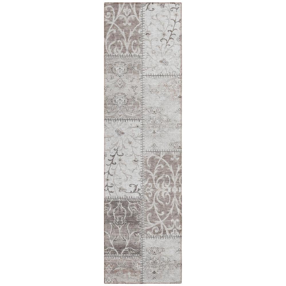 Taupe and Ivory 2 ft. x 8 ft. Woven Plaid Runner Indoor/Outdoor Area Rug price history on PriceWatchPro