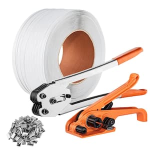 Packaging Strapping Banding Kit with Strapping Tensioner Tool, Banding Sealer Tool, 328 ft. PP Band, 100 Metal Seals