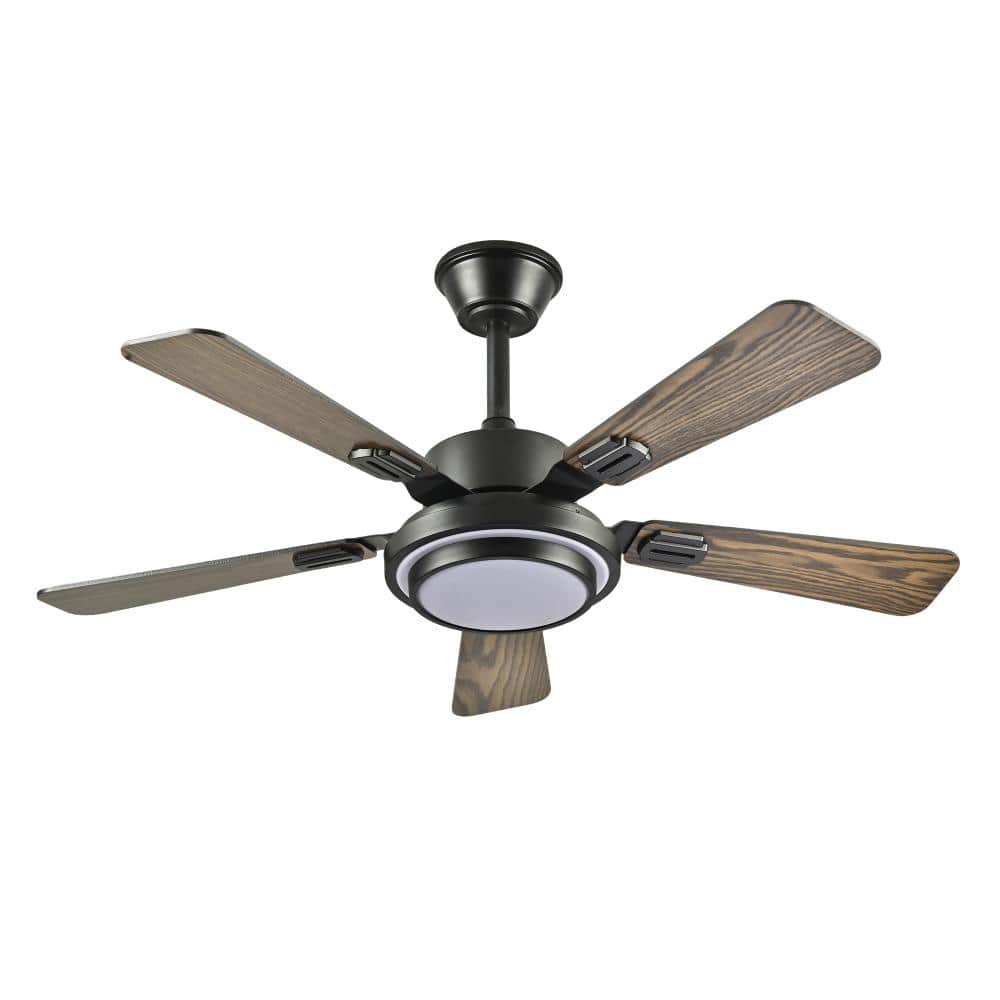 42 in. Brown Downrod Mount Standard Ceiling Fan with Reversible Blades and LED Light Included price history on PriceWatchPro