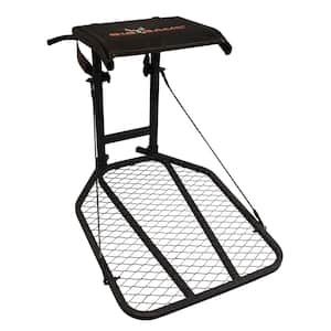 Captain Steel Hang-On Treestand with 14 in. x 12 in. Flip-Back Seat, Black