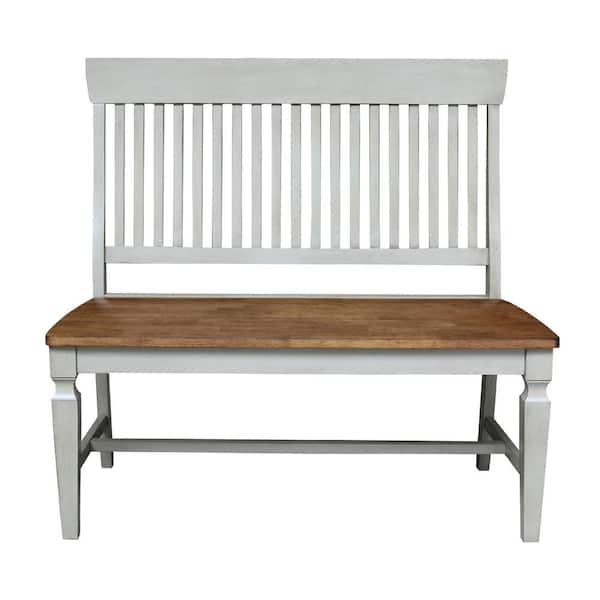 International Concepts 18 in. H x 42 in. D Hickory/Stone Vista Slat Back bench