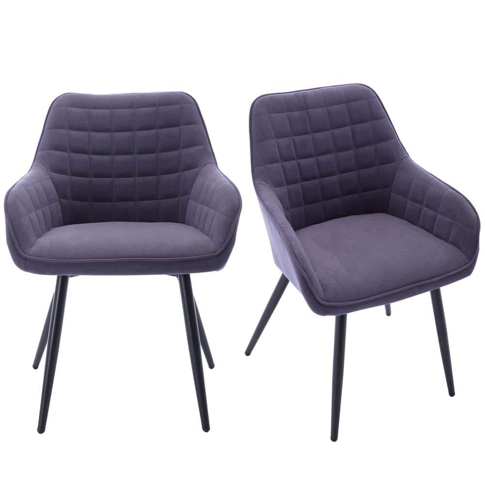 Two-piece dining room chair with metal legs(Purple)