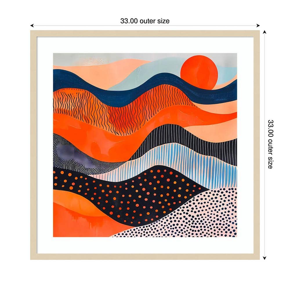 Walker Noble Abyss 33" Brown Framed Abstract Graphic Art Print
