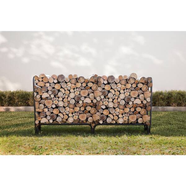 Pleasant Hearth 8 ft. Heavy Duty Firewood Rack with 25 Year Limited Warranty LS938 96 The Home Depot