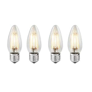 40 - Watt Equivalent Warm White Light B11 (E26) Medium Screw Base Dimmable Clear 2700K LED Light Bulb (4-Pack)