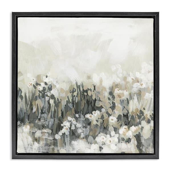 Stupell Industries Grey & Beige Landscape by June Erica Vess Black Floater Frame Abstract Graphic Art Print 18 in. x 18 in.