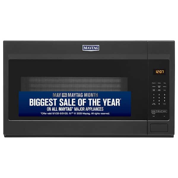 Maytag 1.9 cu. ft. Over the Range Microwave with Stainless Steel Cavity in Cast Iron Black