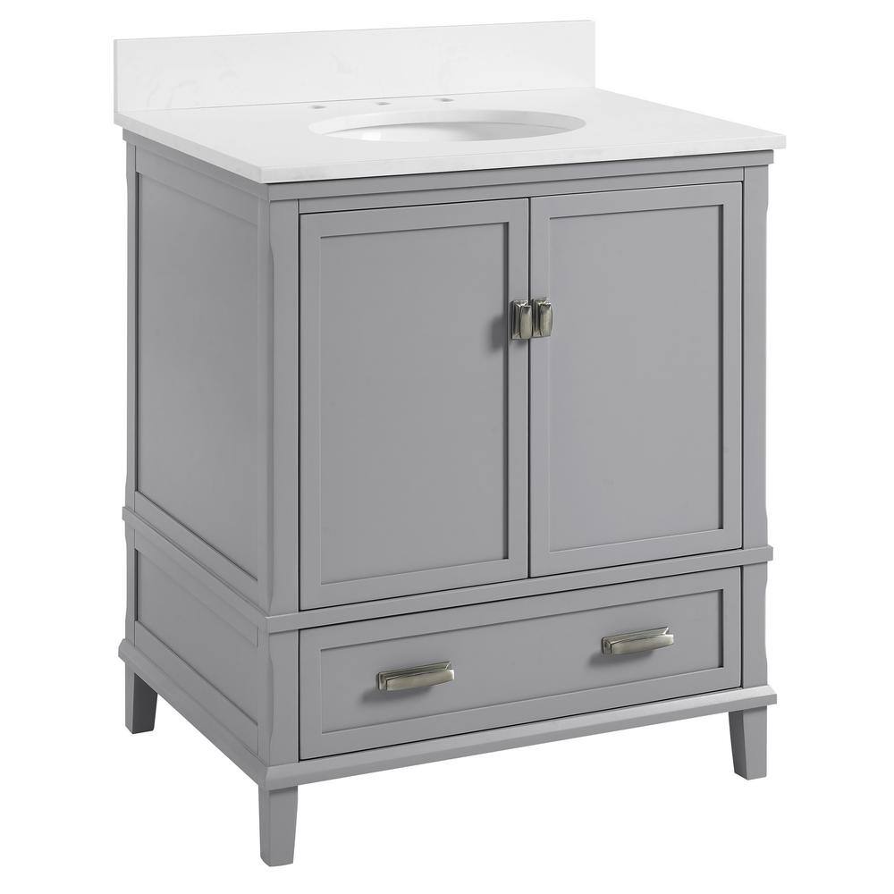 Dorel Living Irving 30 in. W Bath Vanity in Gray with Ocean Mist ...