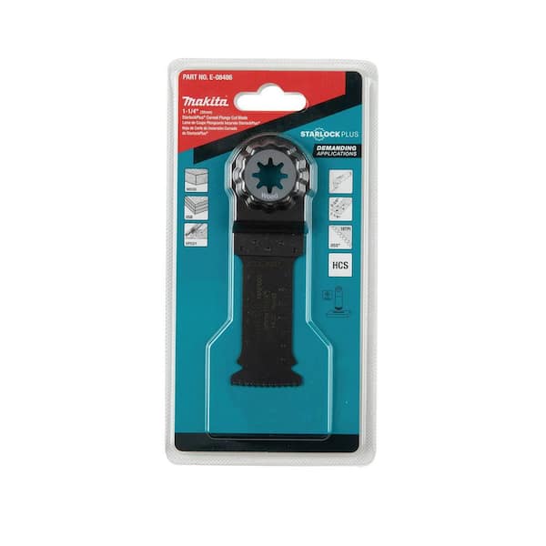 Makita StarlockPlus Oscillating Multi-Tool 1-1/4 in. High Carbon Curved Plunge Cut Blade for Cutting E-08486 - The Home Depot