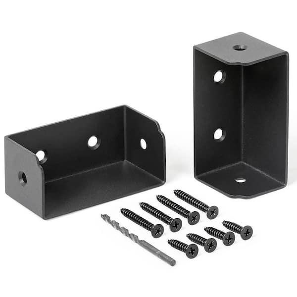 12-Pack Stainless Steel Deck Railing Handrail Connector for Wood Deck Railing to Post Black