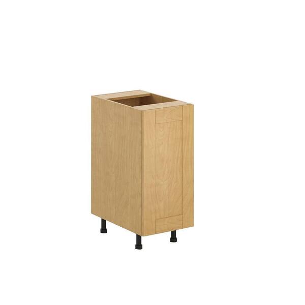 Eurostyle Milano Ready to Assemble 15 x 34.5 x 24.5 in. Full Height Base Cabinet in Maple Melamine and Door in Clear Varnish