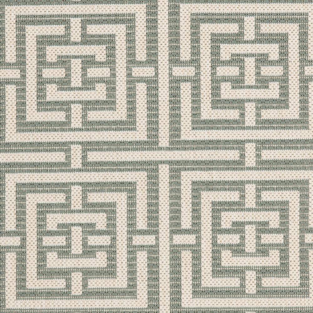 Gray Geometric Low Pile Synthetic Outdoor Rug