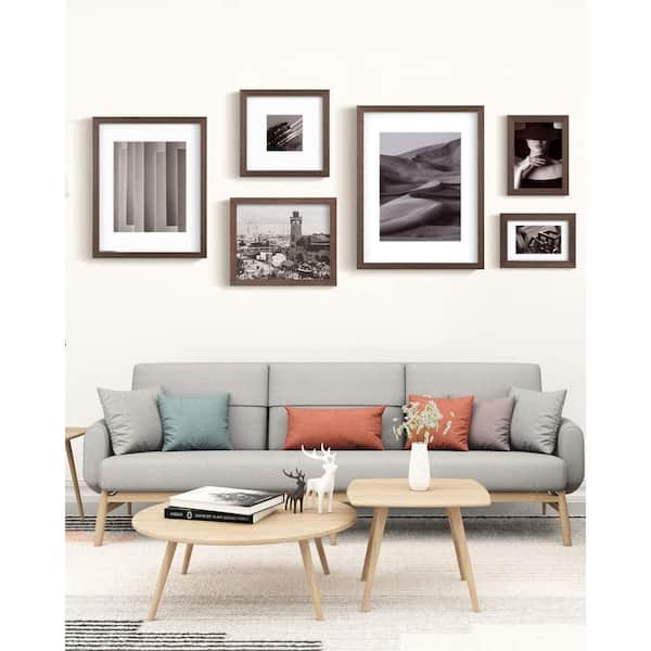 5x7 Brown Wood Hanging Picture Frame Set of 4 Y02304 - The Home Depot