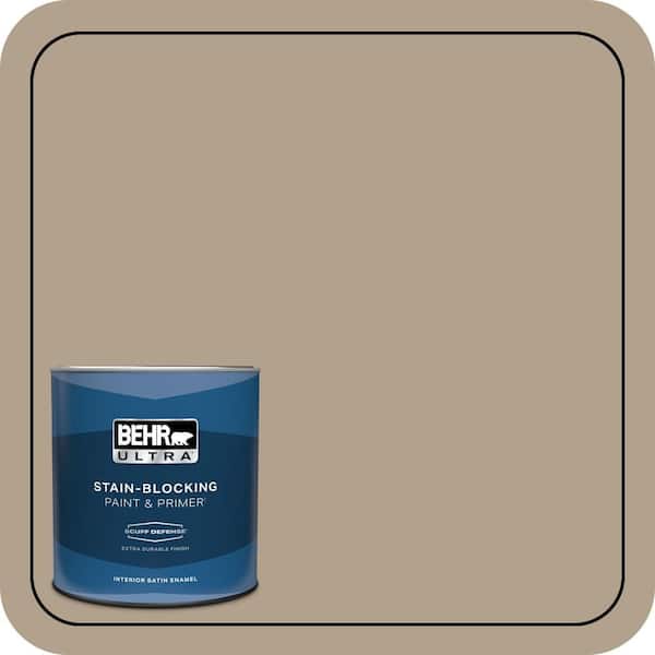 BEHR ULTRA 1 qt. #PWL-85 Stepping Stones Extra Durable Satin Enamel Interior Paint & Primer