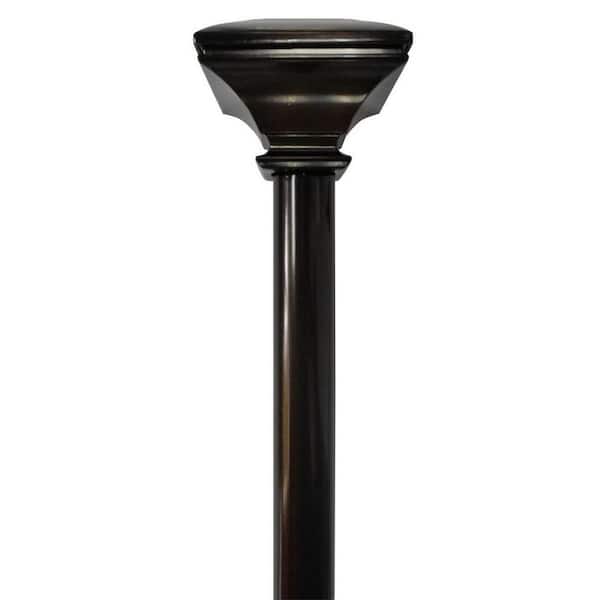 Home Decorators Collection 66 in. - 120 in. Telescoping 3/4 in. Classic Square Finial Single Curtain Rod Kit in Oil Rubbed Bronze