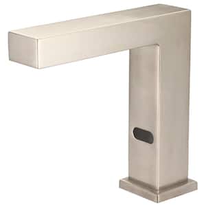 Battery Powered Touchless Single-Hole Bathroom Faucet in PVD Brushed Nickel
