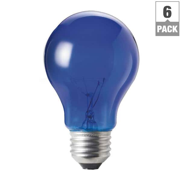 Philips Autism Speaks 25-Watt Incandescent A19 Transparent Light Bulb - Blue (6-Pack)