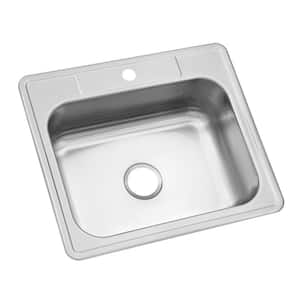 Drop-In Stainless Steel 25 in. 1-Hole Single Bowl Kitchen Sink