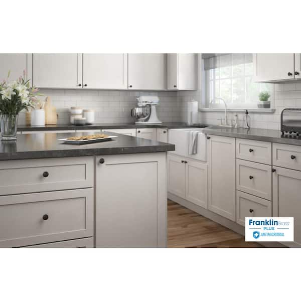 Franklin Brass - 5-Pack Fulton 1-3/16 in. (30 mm) Matte Black with Antimicrobial Properties Round Cabinet Knobs