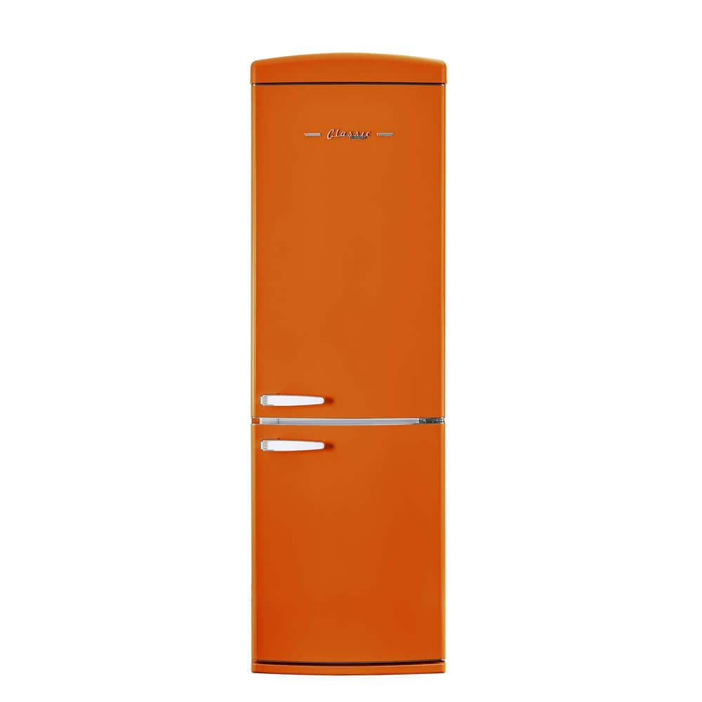 Unique Appliances Classic Retro 23.8 in 11.7 cu. ft. Frost Free Retro Bottom Freezer Refrigerator in Orange Creamsicle, ENERGY STAR