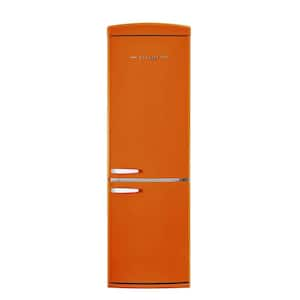 Classic Retro 23.8 in 11.7 cu. ft. Frost Free Retro Bottom Freezer Refrigerator in Orange Creamsicle, ENERGY STAR