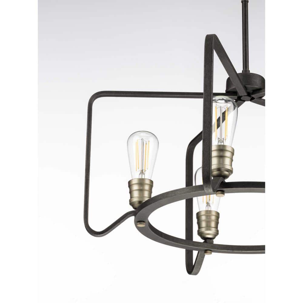 Black Iron Cage 25" Industrial Chandelier