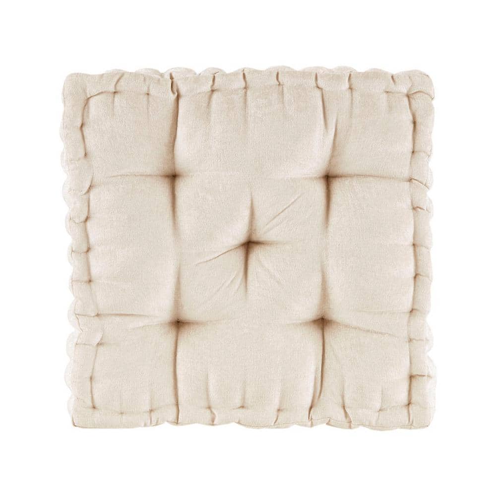Ivory 20 in. L x 20 in. W Polyester Throw Pillow Floor Pillow Cushion, Spot