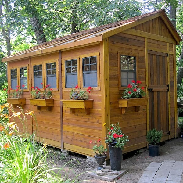 Outdoor Living Today Sunshed 8 ft. x 12 ft. Western Red Cedar Garden Shed