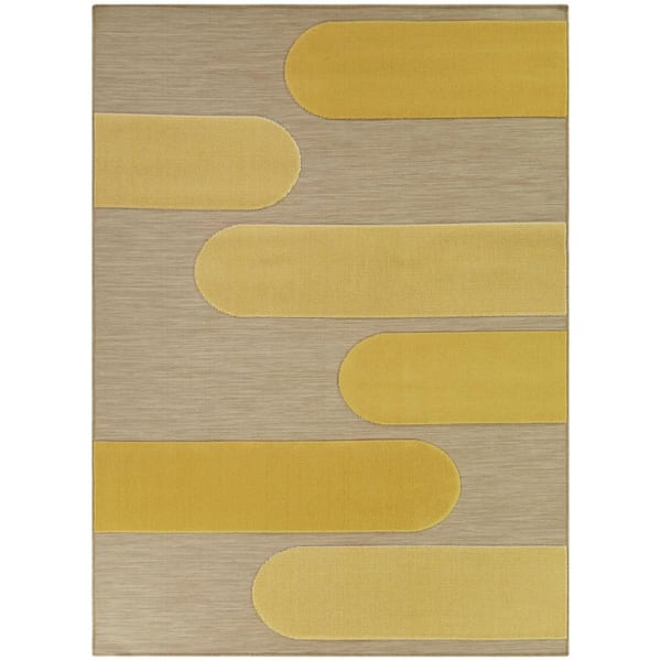 Acton Saffron 8 ft. x 10 ft. Geometric Indoor/Outdoor Area Rug