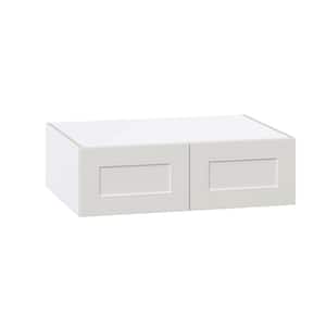 33 in. W x 24 in. D x 10 in. H Littleton Painted Gray Shaker Assembled Deep Wall Bridge Kitchen Cabinet