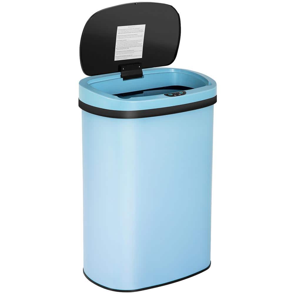 Furniture of America Taylor 13 Gal. Blue Metal Household Trash Can