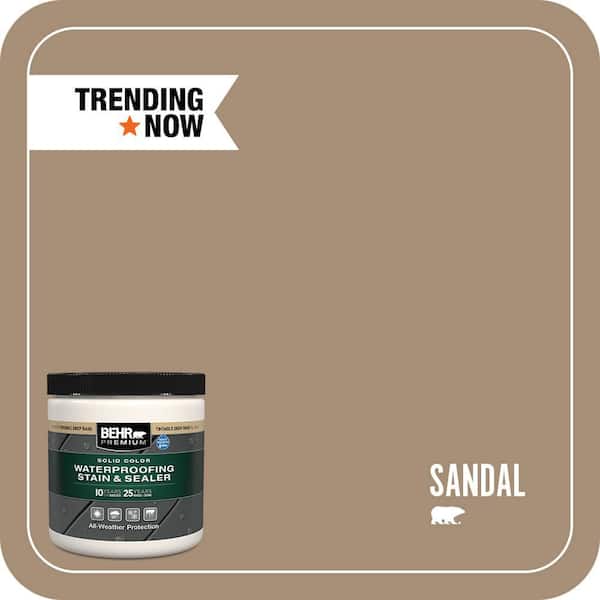 8 oz. #SC-121 Sandal Solid Color Waterproofing Exterior Wood Stain and Sealer Sample