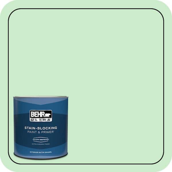 BEHR ULTRA 1 qt. #P390-2 Chilled Mint Extra Durable Satin Enamel Interior Paint & Primer