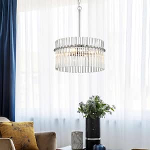 Hebe 16.1 in Dia 4-Light Chrome Finish Crystal Chandelier