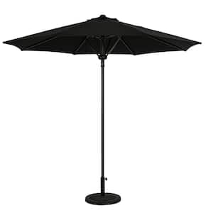 Cabo II 9 ft. Spring-Up Octagon Market Patio Umbrella in Black BREEZ-TEX