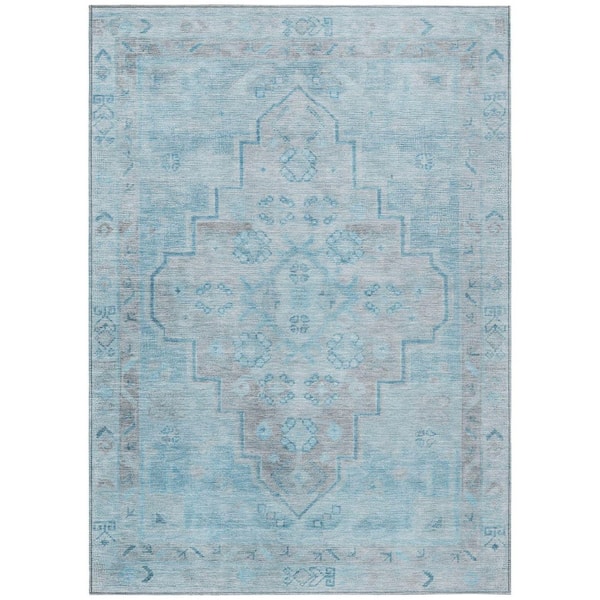 Chantille Machine Washable Indoor/Outdoor Abstract ACN1918 Sky 5 ft. x 7 ft. 6 in. Area Rug