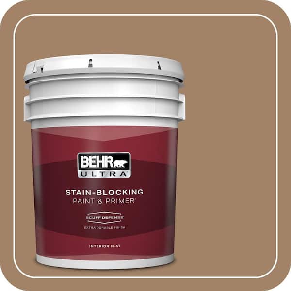 BEHR ULTRA 5 gal. #280F-5 New Chestnut Extra Durable Flat Interior Paint & Primer