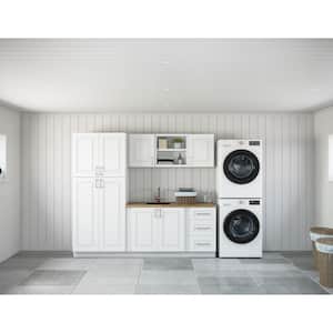 Greenwich Verona White Plywood Shaker Stock Ready to Assemble Kitchen-Laundry Cabinet Kit 24 in. x 84 in. x 97 in.
