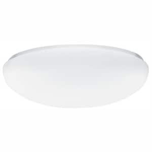 1-Light White Low-Profile Wall or Ceiling Flush Mount