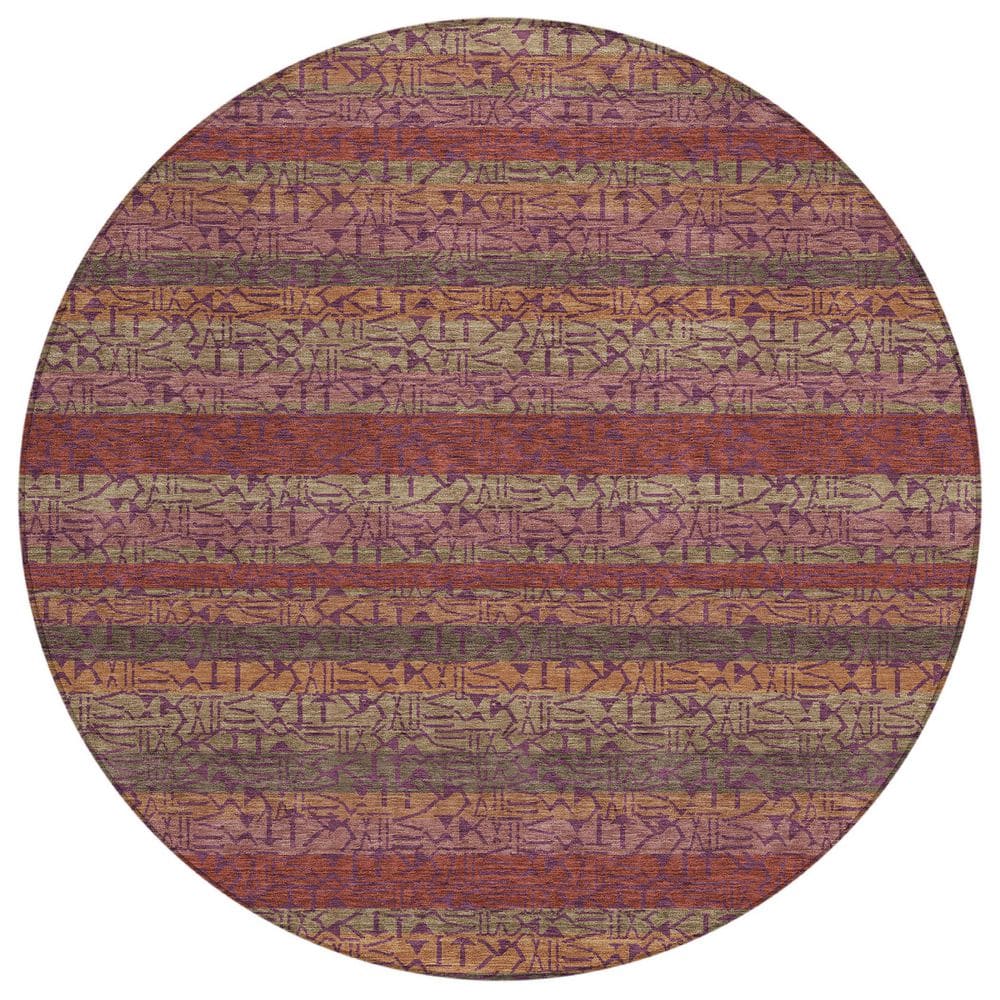 Chantille Machine Washable Indoor/Outdoor Abstract ACN2855 Burgundy 8 ft. x 8 ft. Round Rug price history on PriceWatchPro