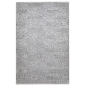 Stover Fog 6 ft. x 9 ft. Rectangle Solid Pattern Wool Polyester Cotton Runner Rug