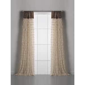 Ivory Petal Solid Rod Pocket Room Darkening Curtain - 18 in. W x 108 in. L