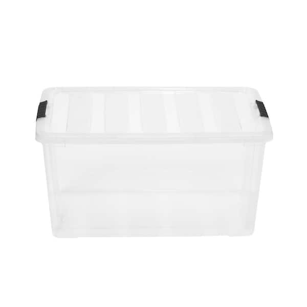 IRIS USA 70 Quart Stack and Pull Clear Nesting Latching Storage Container  Tote