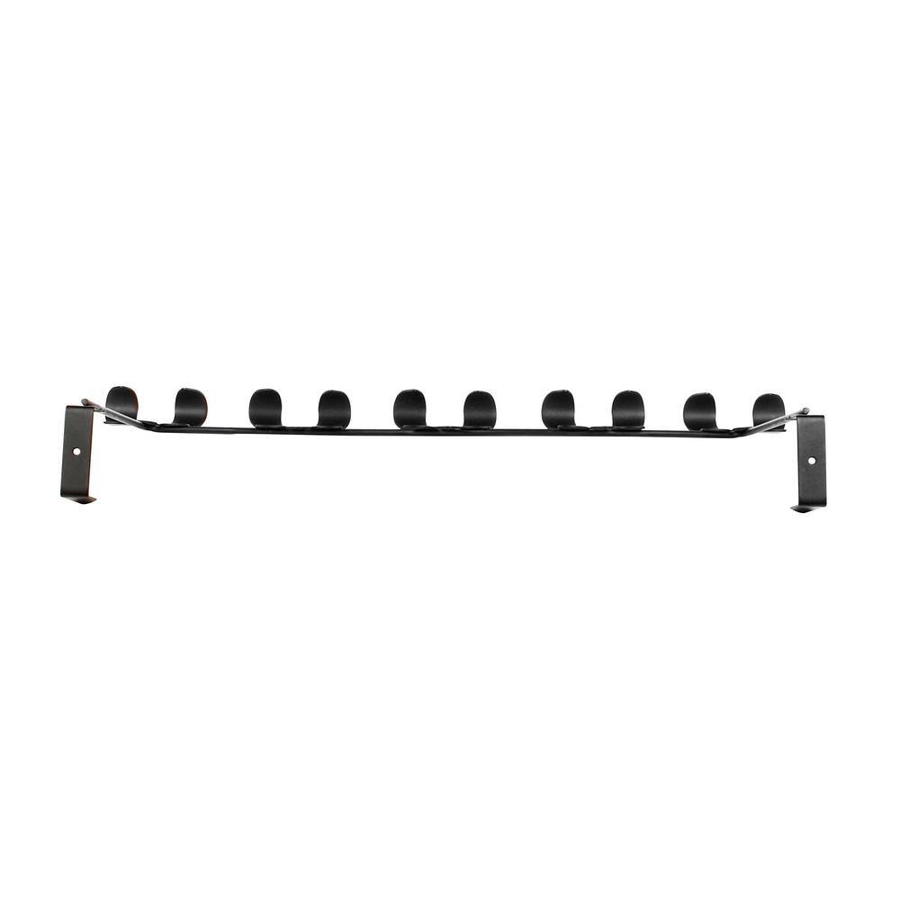 Black Metal Flower Over-the-Door 5-Hook Rack